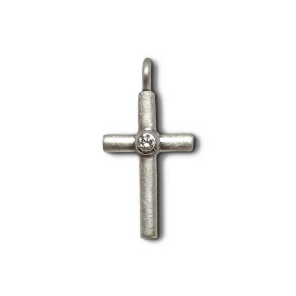 Kreuz mit Diamant aus Silber
